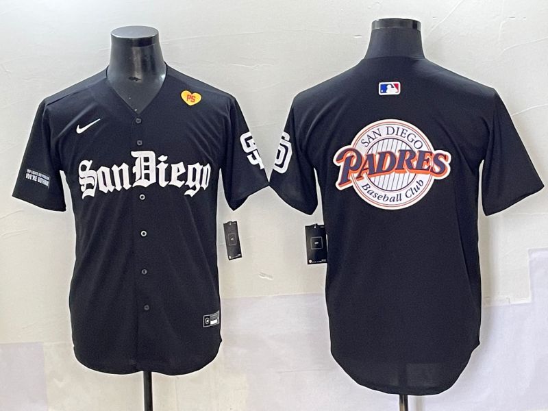 Men 2025 San Diego Padres Blank Black Five generations Joint Name Nike MLB Jersey style 29